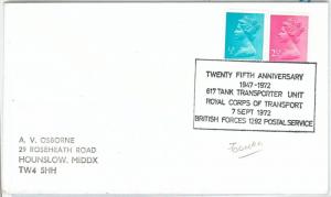 64637 -   GB - POSTAL HISTORY - POSTMARK on CARD 1972  - MILITARY Tank