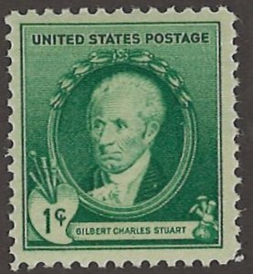 US Scott# 884 1940 1c brt bl grn G. C. Stuart ; ARTISTS  MNH - VF