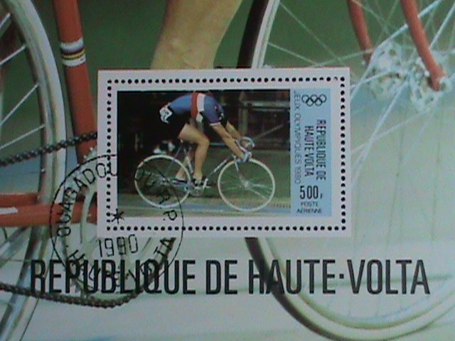 UPPER VOLTA-1980- SUMMER OLYMPIC GAMES- BIKE RACING - CTO S/S VERY FINE