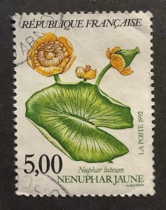 France 1992 Scott 2301 used - 5.00fr, Flowers, Water Lily, Nuphar luteum