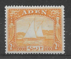 ADEN SG10 1937 2r YELLOW MTD MINT