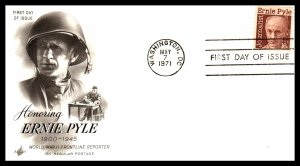 US 1398 Ernie Pyle Artcraft U/A FDC