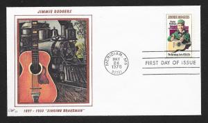 UNITED STATES FDC 13¢ Jimmie Rodgers 1978 Western Silk
