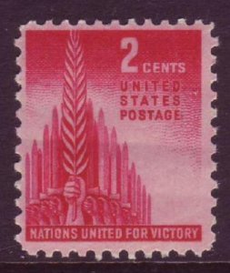 1943 Nations United for Victory Single 2c Postage Stamp, Sc# 907, MNH, OG