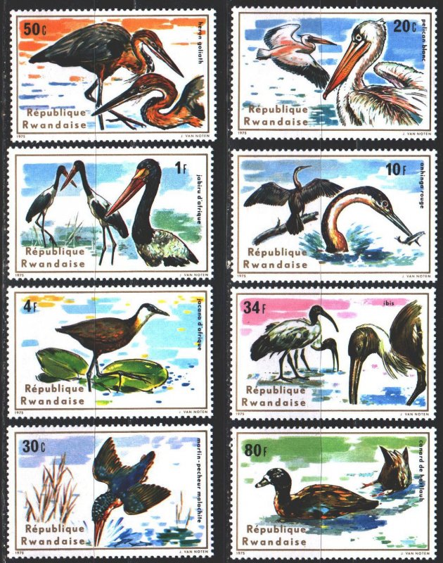 Rwanda. 1975. 711-18. Waterfowl, fauna. MNH. 