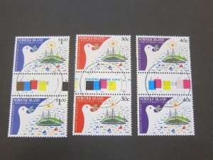 Norfolk Island 1986 Sc 389-91 Gutter pair CTO set FU