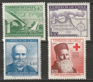 Chile 1959 Sc 319-22 MLH*