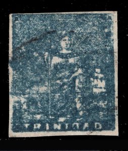 MOMEN: TRINIDAD SG # 18 1858 IMPERF USED £850 LOT #68740*