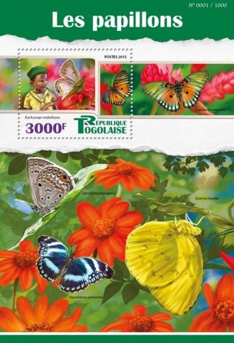 TOGO 2015 SHEET BUTTERFLIES INSECTS tg15503b