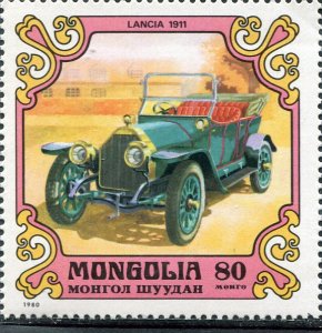 Mongolia 1980 ANTIQUE CAR LANCIA 1911 1 value Perforated Mint (NH)