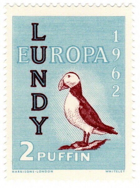 (I.B) Cinderella Collection : Lundy Puffin 2p (Europa 1962)