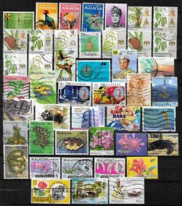 Malaysia 45 different Used Stamps