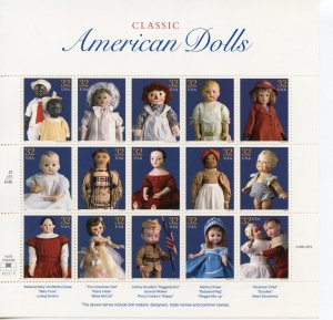 UNITED STATES SCOTT #3151 AMERICAN DOLLS COMPLETE SHEET(15) MINT NH