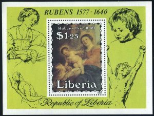 Liberia 992-997,998,MNH.Mi 1298-1303,Bl.107. Paintings by Peter Paul Rubens,1984