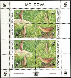 Moldova 2001 WWF Birds Sheet MNH