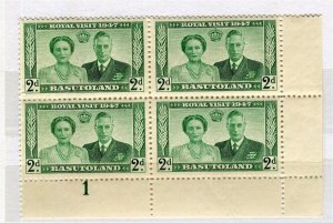 BASUTOLAND; 1947 early Royal Visit issue fine Mint hinged CORNER BLOCK