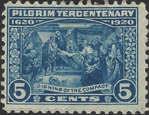 US Scott #550 Mint No Gum 5 Cent 1920 Pilgrim Tricentenary Issue