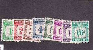 Solomon Is. Scott #'s J1 - J8 Set VF OG mint never hinged cv $ 120 ! see pic !