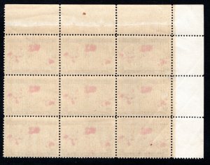 Scott 86, UL Corner Block of 9 with margin imprint, MNHOG, F, Canada, Imperial P