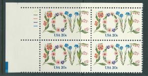 US #1951 20c Love Plate Block of 4 CV $2.00