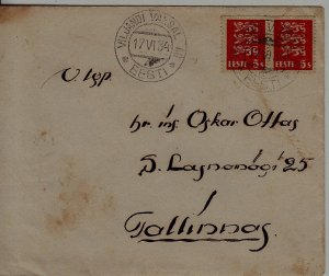 Estonia used cover 17.6.34 Viljandi
