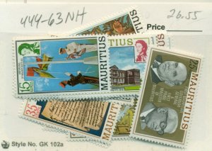 MAURITIUS #444-63, Mint Never Hinged, Scott $26.55