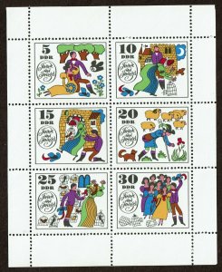 HuskyStamps ~ Germany DDR #1092a, Mini-Sheet of 6, MNH, Fairy Tales,  4 pictures