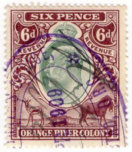 (I.B) Orange River Colony Revenue : Duty Stamp 6d