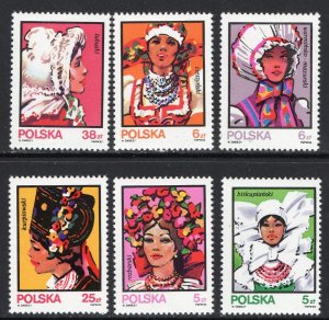 Thematic stamps POLAND 1983 FOLK COSTUMES 2906/11 mint