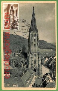 14879 - Germany BADEN - MAXIMUM CARD - 1948 - architecture-