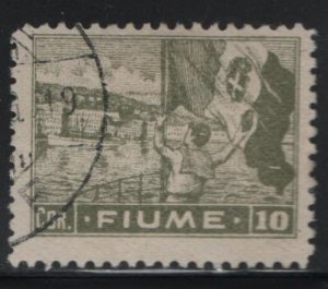 FIUME, 43A, USED, 1919, SAILOR RAISING ITALIAN FLAG AT FIUME