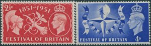 Great Britain 1951 SG513-514 KGVI Festival set MNH