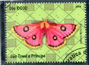 Sao Tome & Principe 8.08.2004 BUTTERFLIES 1 stamps Fine Used VF