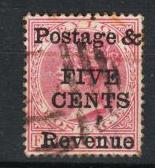 Ceylon - 1885  QV 5c on 4c (8681)