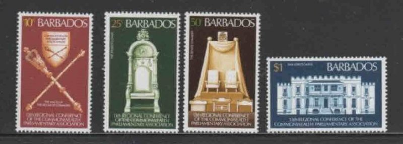 BARBADOS #459-462 1977 HOUSE OF COMMONS MINT VF NH O.G