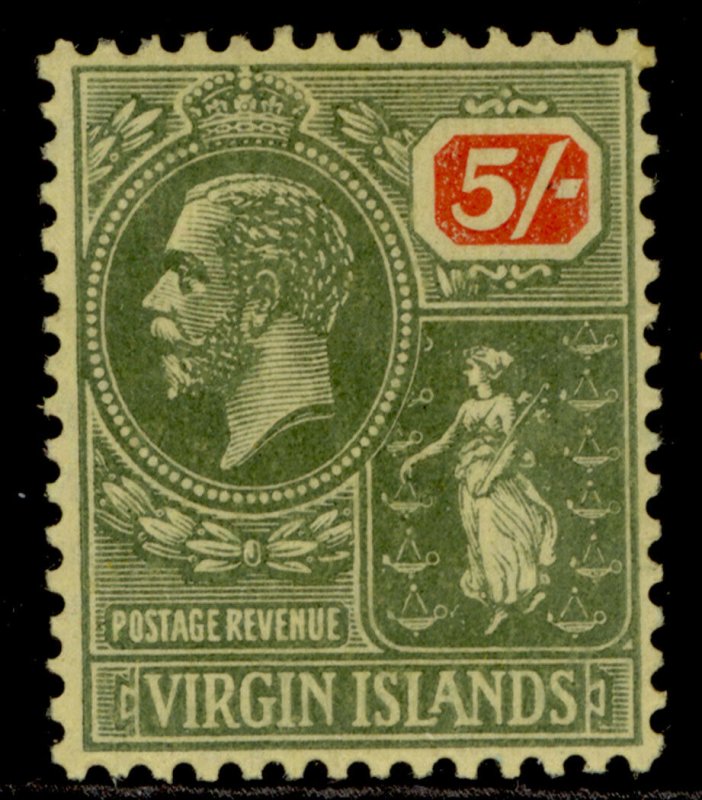 BRITISH VIRGIN ISLANDS GV SG101, 5s green & red/yellow, LH MINT. Cat £24.