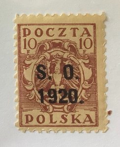 Eastern Silesia  1920  Scott 42 MNH - 10f, Coat of Arms