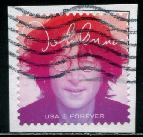 5313 (50c) John Lennon SA,  used on paper