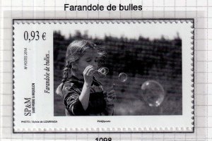 SPM , St. Pierre et Miquelon 2014 - Girl Blowing Bubbles  - MNH single # 993