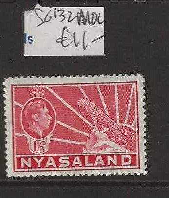 NYASALAND  SG132    KGVI  LEOPARD  1 1/2D   MOG    P0609B H