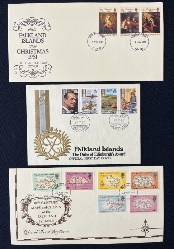 Falkland Islands 1980s Fish Royal Maps Art FDC Covers x 18 MK8079