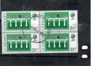 GUERNSEY  EUROPA     SC 282  BLOCK  OF 4    VFU     P0322B H