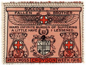 (I.B) Cinderella Collection: Croydon Red Cross Week 3d (1916)