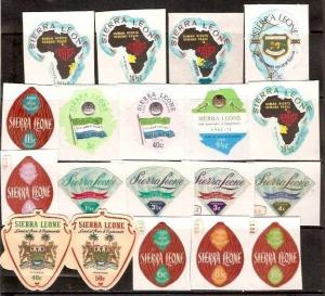 Sierra Leone 19 Diffrent Odd Shaped Scout Diamond Map Palm Kernel Flag Lion's...