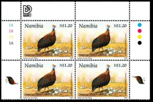Namibia - 1997 Greetings Guineafowl 1A Plate Block MNH** SG 712