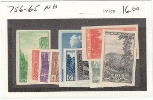  Scott # 756-765 set - National Parks, imperf -MNH