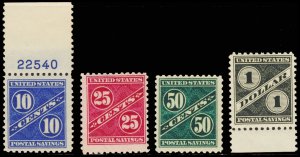 U.S. SAVINGS STAMPS PS7-10  Mint (ID # 118607)