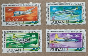 Sudan 1968 Sudan Airways, MNH. Scott 218-221, CV $4.50