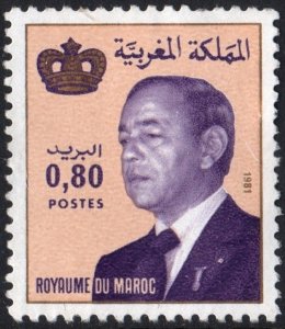 Morocco SC#518 0.80 د.م. King Hassan II (1981) Used