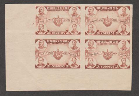 Cuba Scott #368-372 Americas Spirit of Democracy - Mint NH Set of Imperf Blocks